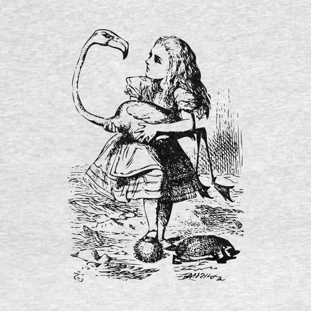 Alice in Wonderland | Alice Plays Croquet with Flamingo and Hedge Hog | Vintage Alice | by Eclectic At Heart
